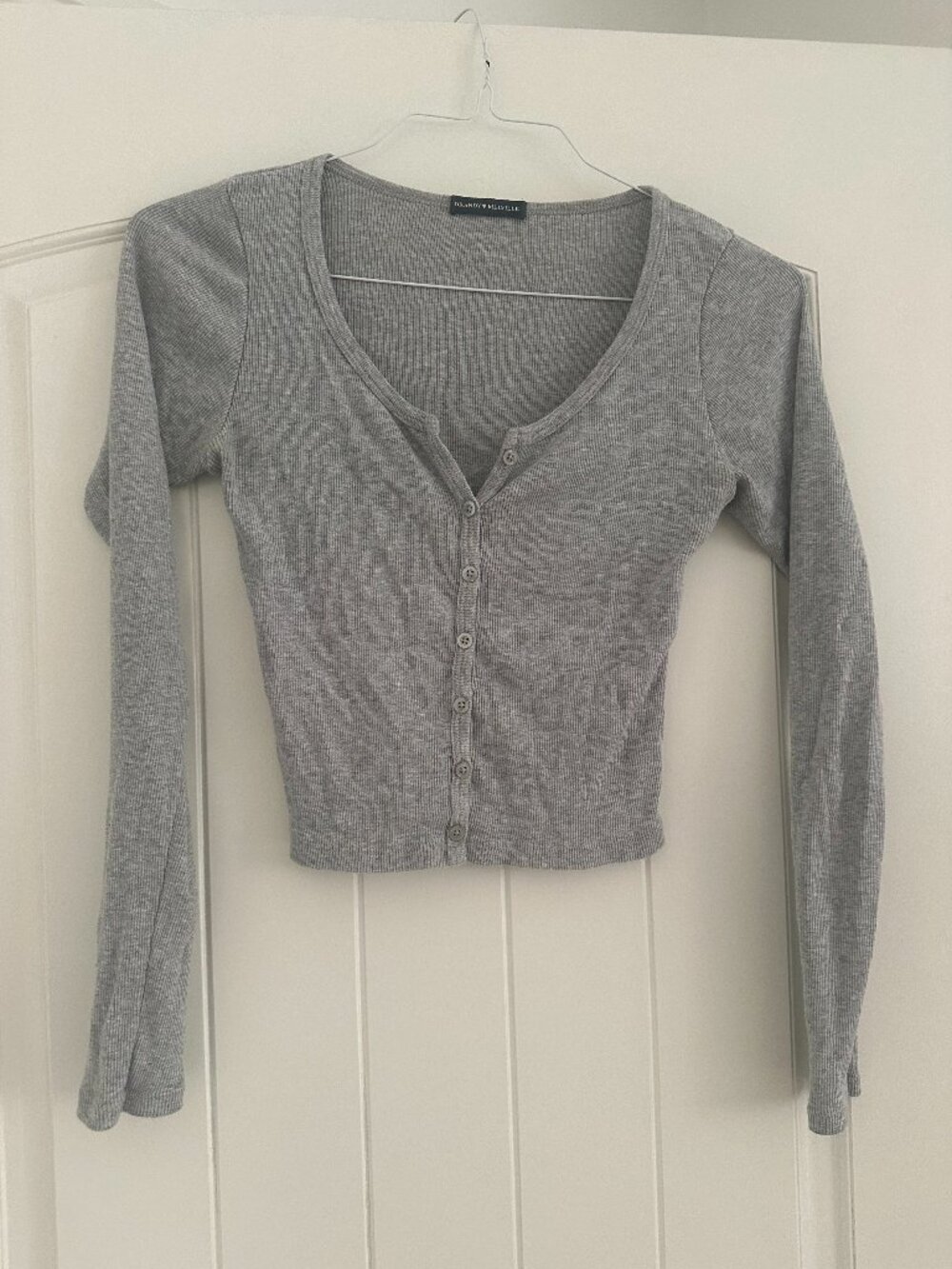 Brandy Melville button grey long sleeve